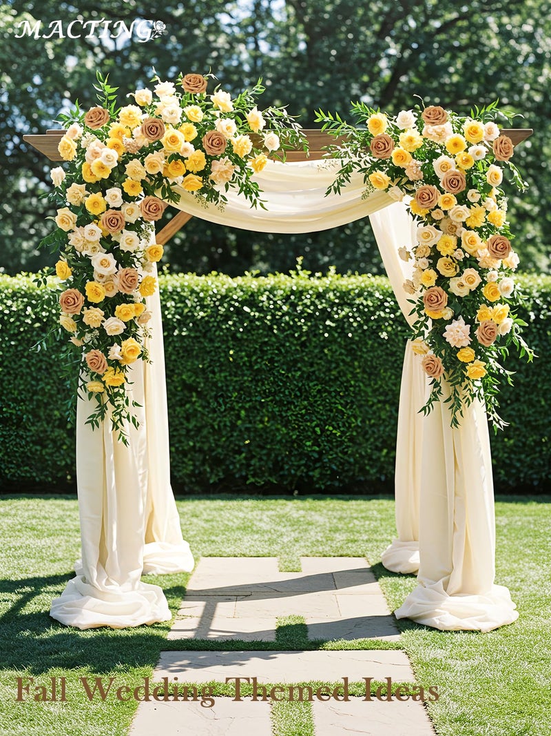 MACTING 30PCS Artificial Flower Roses Real Touch Fake Rose Flowers with Stem Foam Roses for DIY Wedding Bouquet Table Centerpieces Party Baby Shower Spring Home Valentines Day Decorations,Gold Yellow - Image 5